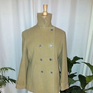A Lands End XL 100% Wool Camel Jacket .